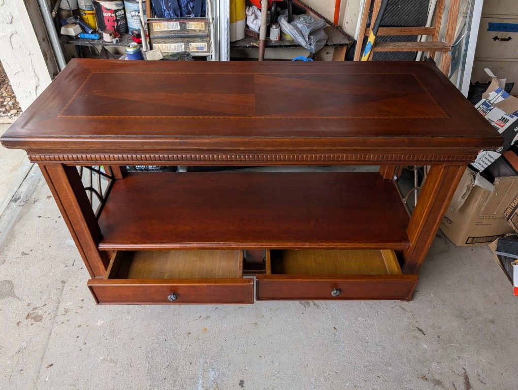Solid Wood Console Table With 2 Drawers