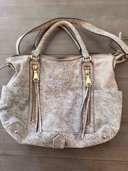 Aimee Kestenberg Distressed Taupe Gray Satchel Handbag
