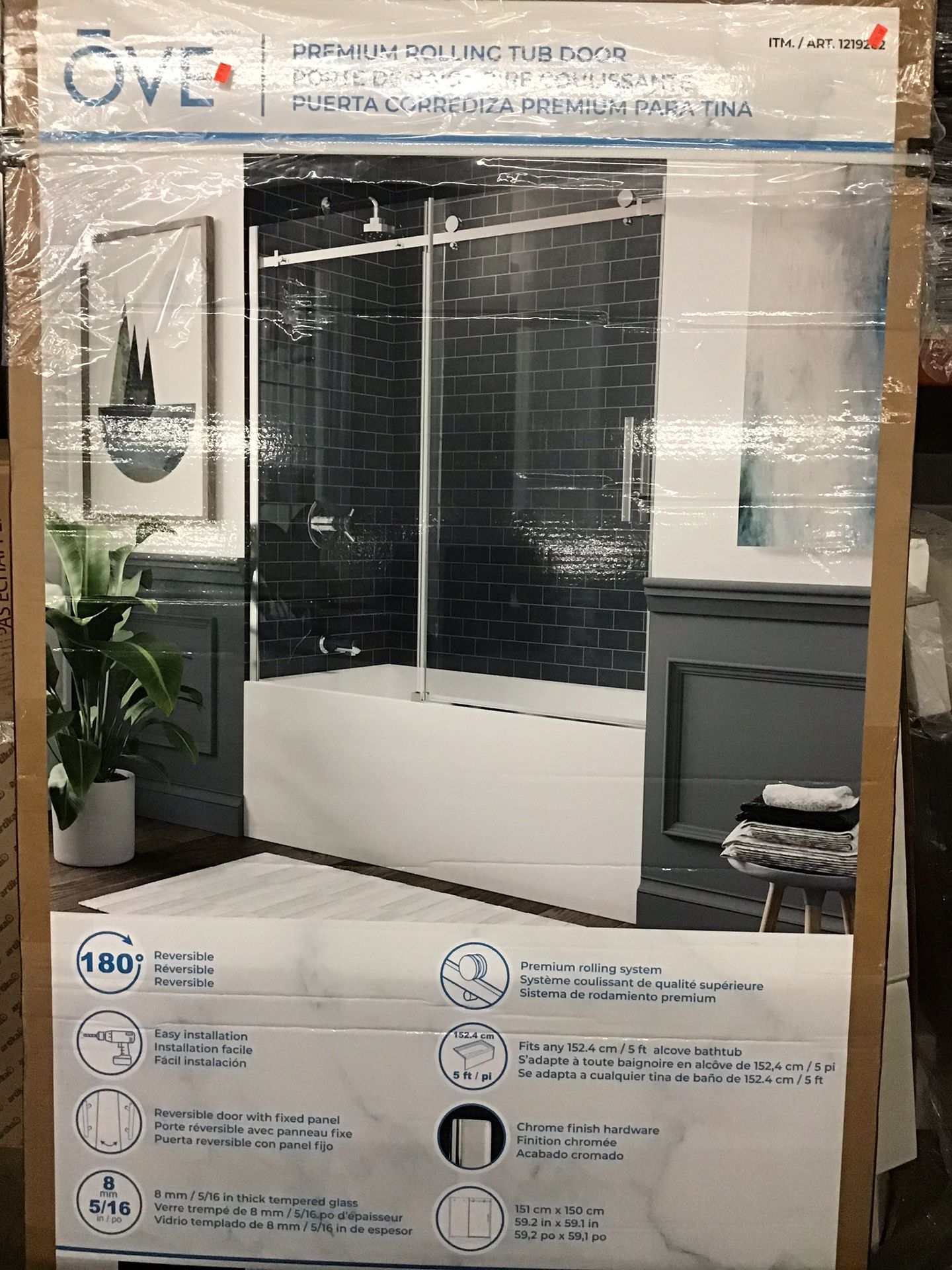 OVE premium Rolling Tub Door $199