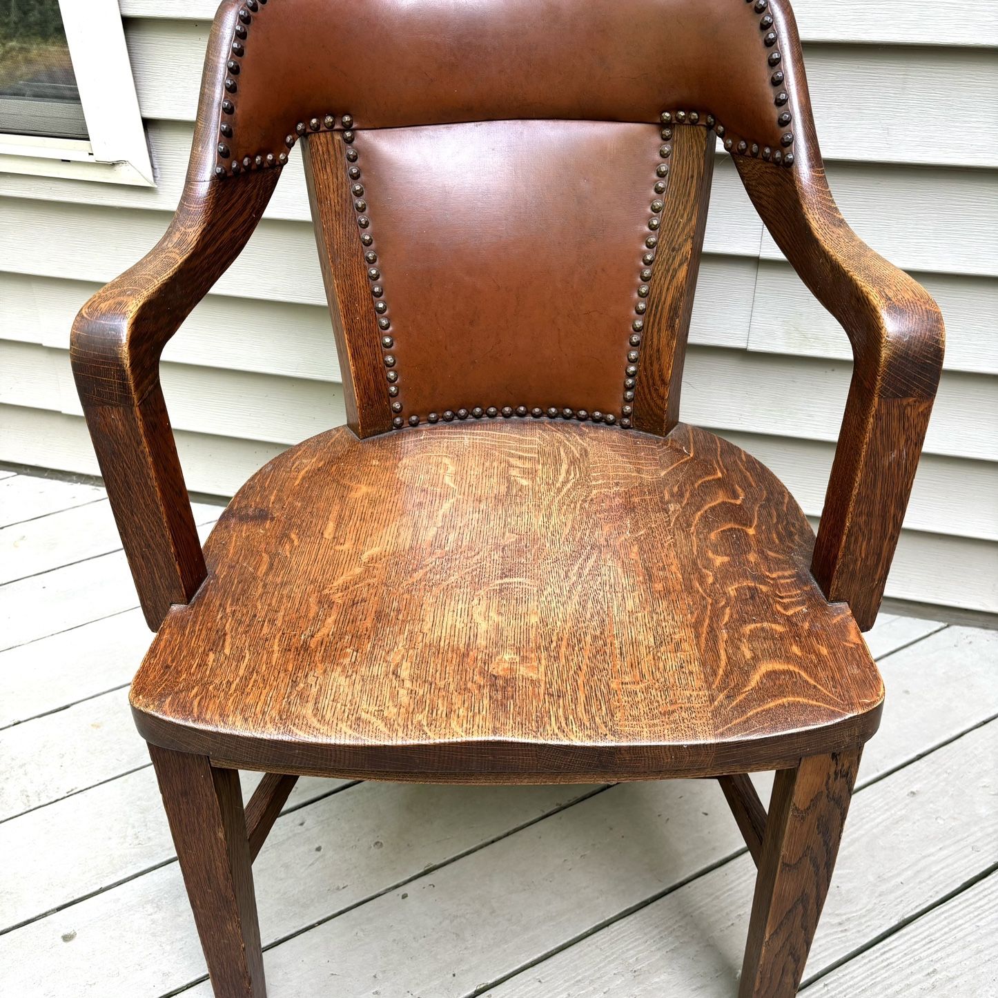 1930-40's B. L. Marble Chair 社製 ヴィンテージ Vintage “BL MARBLE CHAIR CO.” Solid Wood & Upholstered Bankers