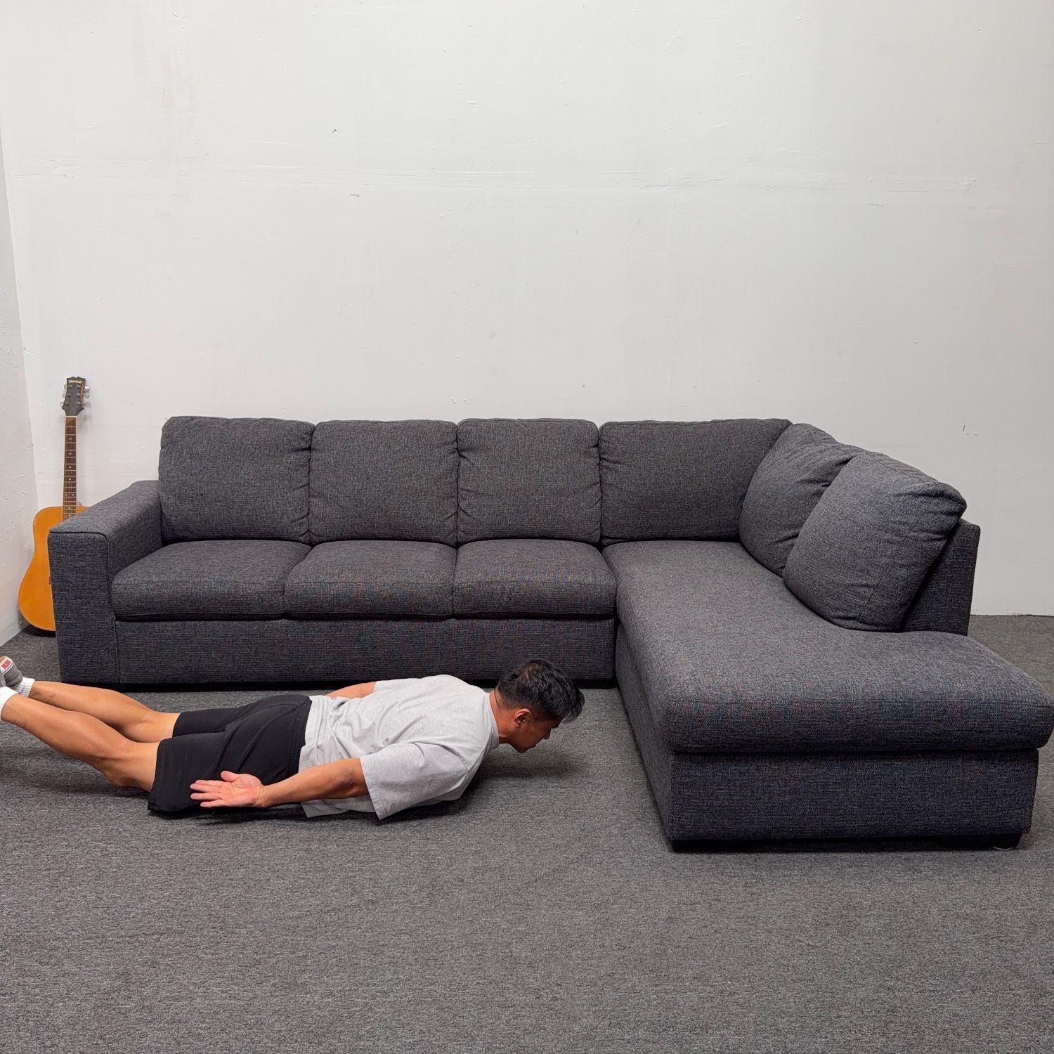 Perfect Condition: Dark Gray Sectional Couch - 2pc - Can Deliver *Deep Cleaned* Retails 1.5k