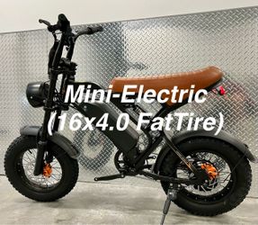 Electric Mini e-Bike, 16x4.0 Tire, 13ah Battery, 28mph Top Speed, 5 speed Pedal Assist, 7 Speed Shimano