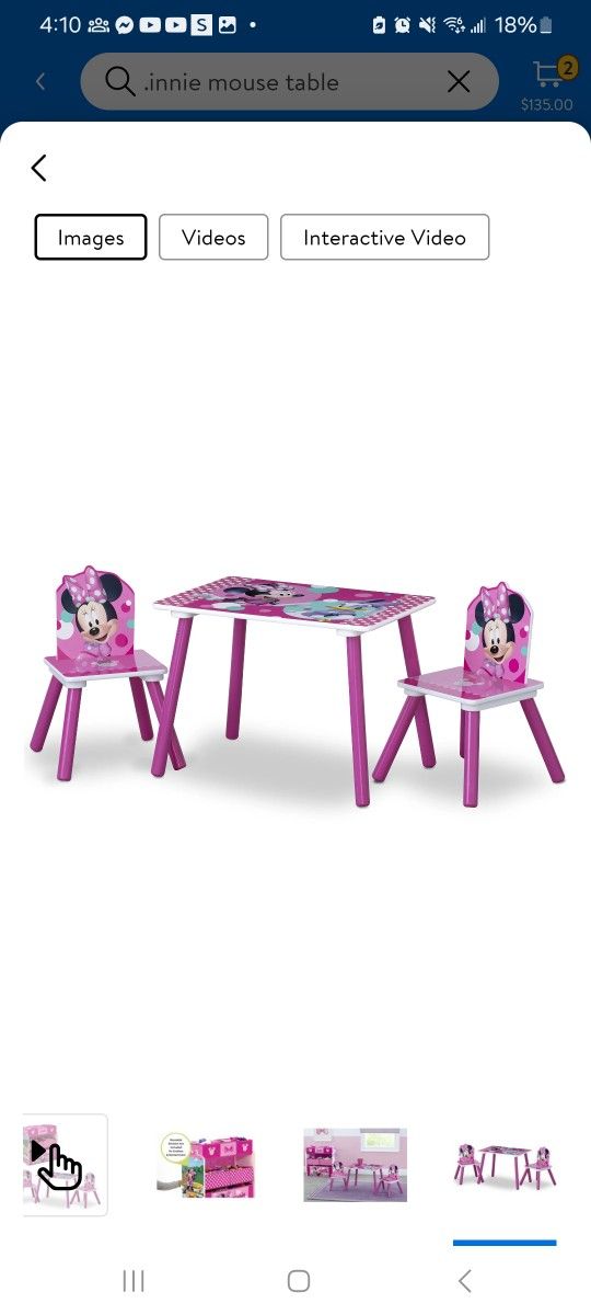 Minnie Mouse Table And Chairs