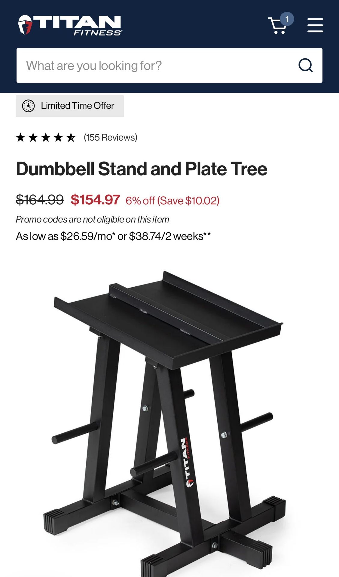 Titan Fitness Adjustable Dumbbell Stand