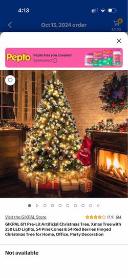 Complete Christmas Tree Bundle – 6ft Pre-Lit Tree + Projection Star Topper + Tree Skirt + Ornaments