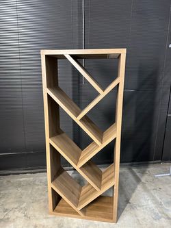 Modern Geometric Wood Bookshelf