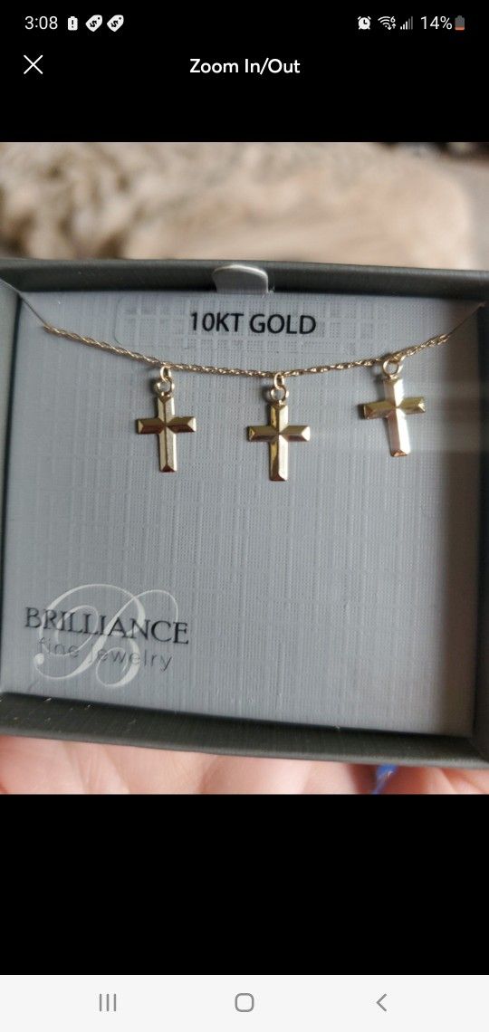 New Gold Cross 10k 18" Necklace