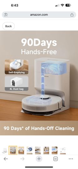 DREAME D10 Plus Gen 2 Robot Vacuum and Mop with Self Emptying Base for 90 Days of Cleaning, 6000 Pa Suction and LiDAR Navigation, Obstacle Avoidance, 