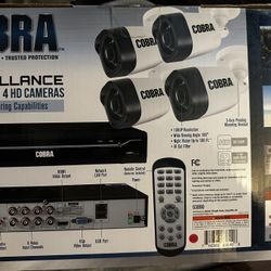 NEW 4 Security Camera System With DVR