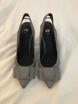 Chunky heels, H&M, glittery silver color, never worn, size 38