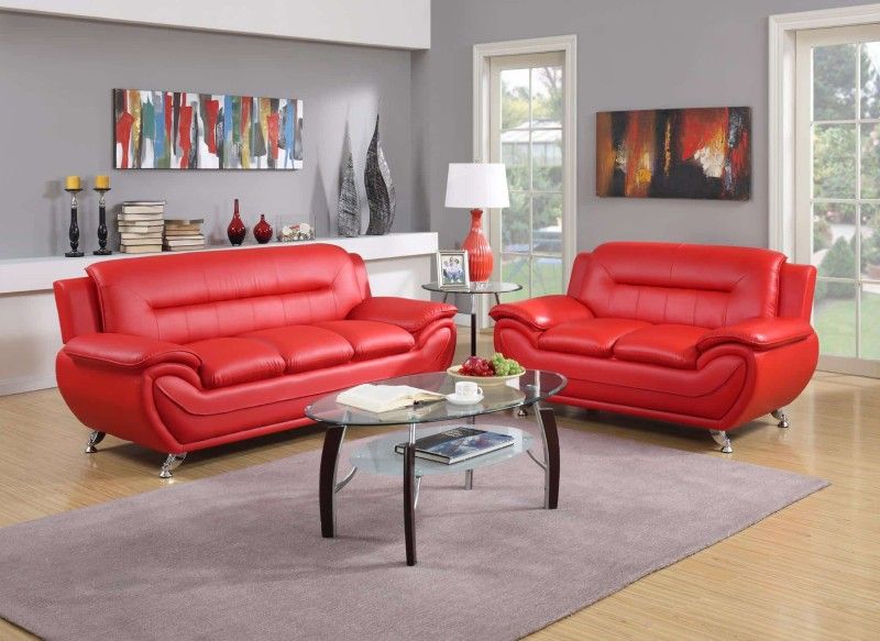 Red Couch And Loveseat Set