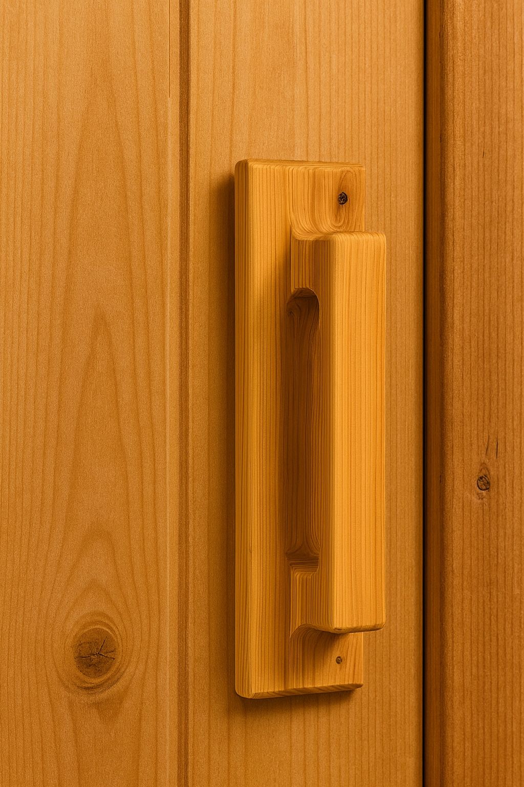 Handcrafted Wooden Sauna Door Handle – Unfinished Natural Wood