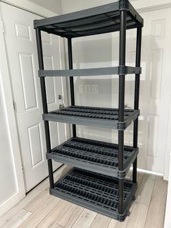 heavy duty plastic shelves 36 W x 24 L x 74 H inches