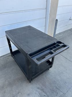 NEW 2-Tier Service Utility Cart, Flat Top, Handle & Locking Casters *FIRM PRICE*