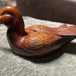 Hand-carved Hickory Duck Decor