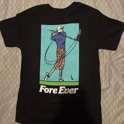 New Black Forever Skeleton Golfing T-Shirt 