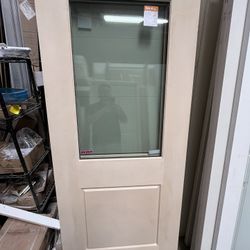 🚪✨ Hot Deal Alert! ✨🚪 Upgrade your entrance with our 36x79 Fiberglass Half-Glass Door