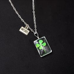 Beautiful Good Luck Four Leaf Clover Chain 🍀 Pendant Necklace’s Jewelry Accessories Great Gift 