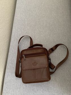 Man Brown real Leather Crossbody Shoulder Bag