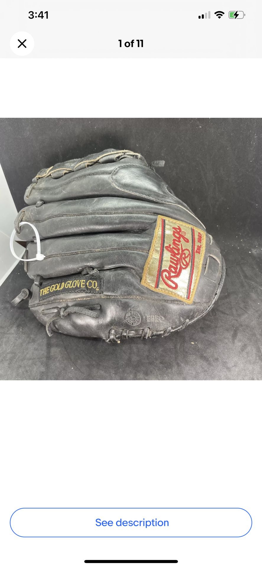 Rawlings GG1000 Boys Broken In 12” Gold Labels Baseball Glove Left Hand Throw