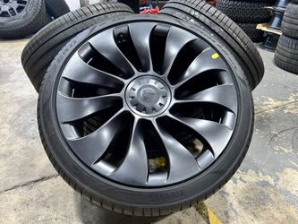4 NEW 2025 Tesla 21" Wheels Tires Genuine OEM Model Y Performance PIRELLI TIRES 100%