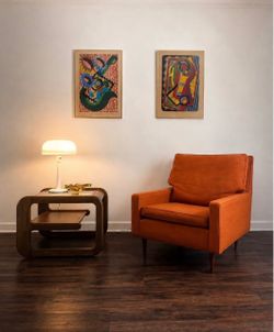 Mid-Century Modern Orange Accent Chair