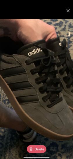 Adidas VL Court 2.0 – Grey/Black – Gum Sole Size: US MENS 10-