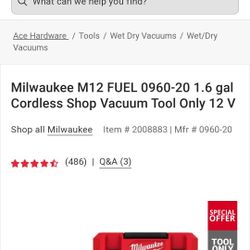 Milwaukee Cordless Vaccume
