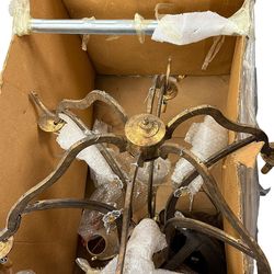 Office Moving A Bronze Chandelier with Parts