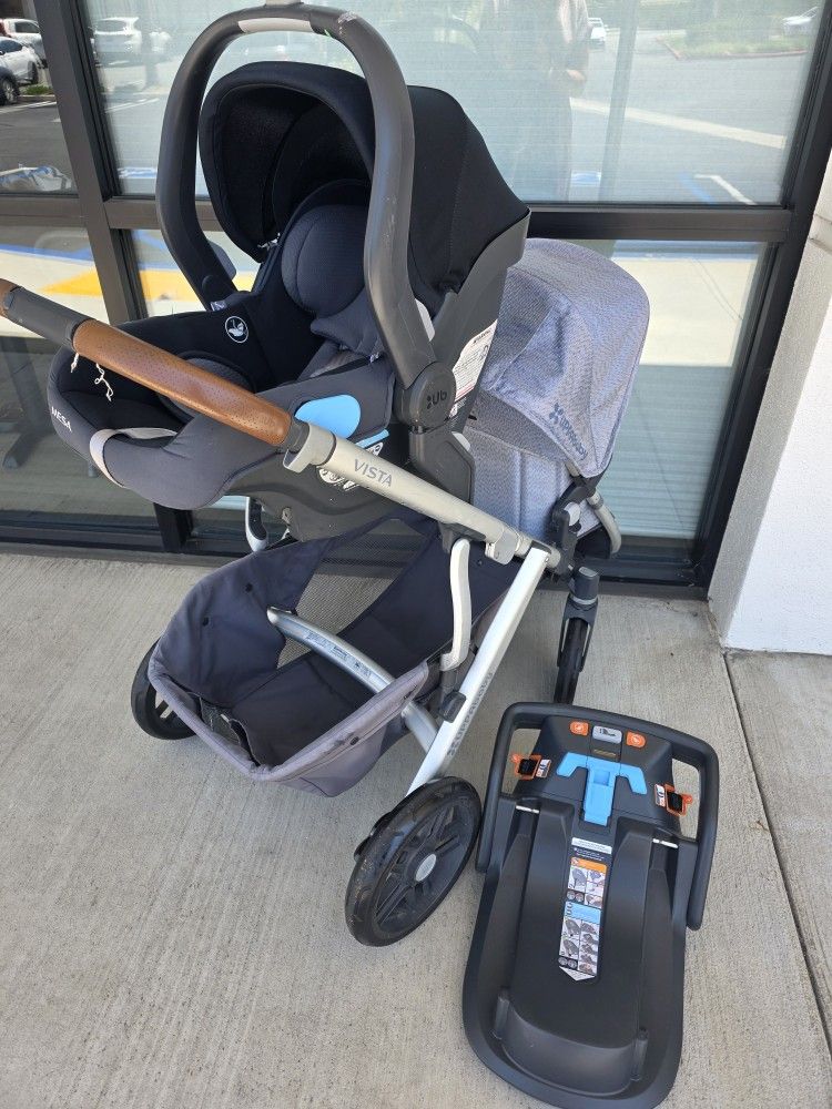 Uppa Vista Double Stroller W MESA car Seat