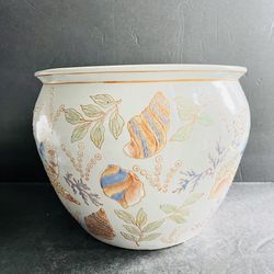 Vintage Nautical Fish Bowl Planter Cashe Pot