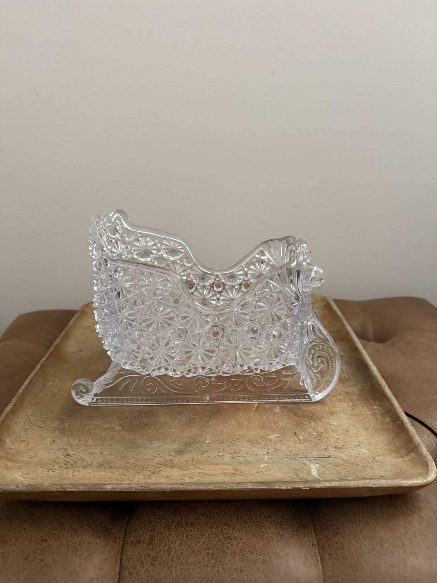 Vintage Crystal-Style Plastic Sleigh