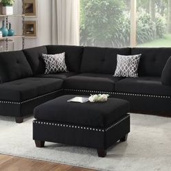 Sofa Sectional.  Available In Black, Brown, & Gray. 