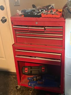 Red Rolling Tool Chest Cabinet