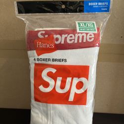 DS Supreme x Hanes Boxer Brief Pack White SzXL (4 Boxers in 1 Pack)