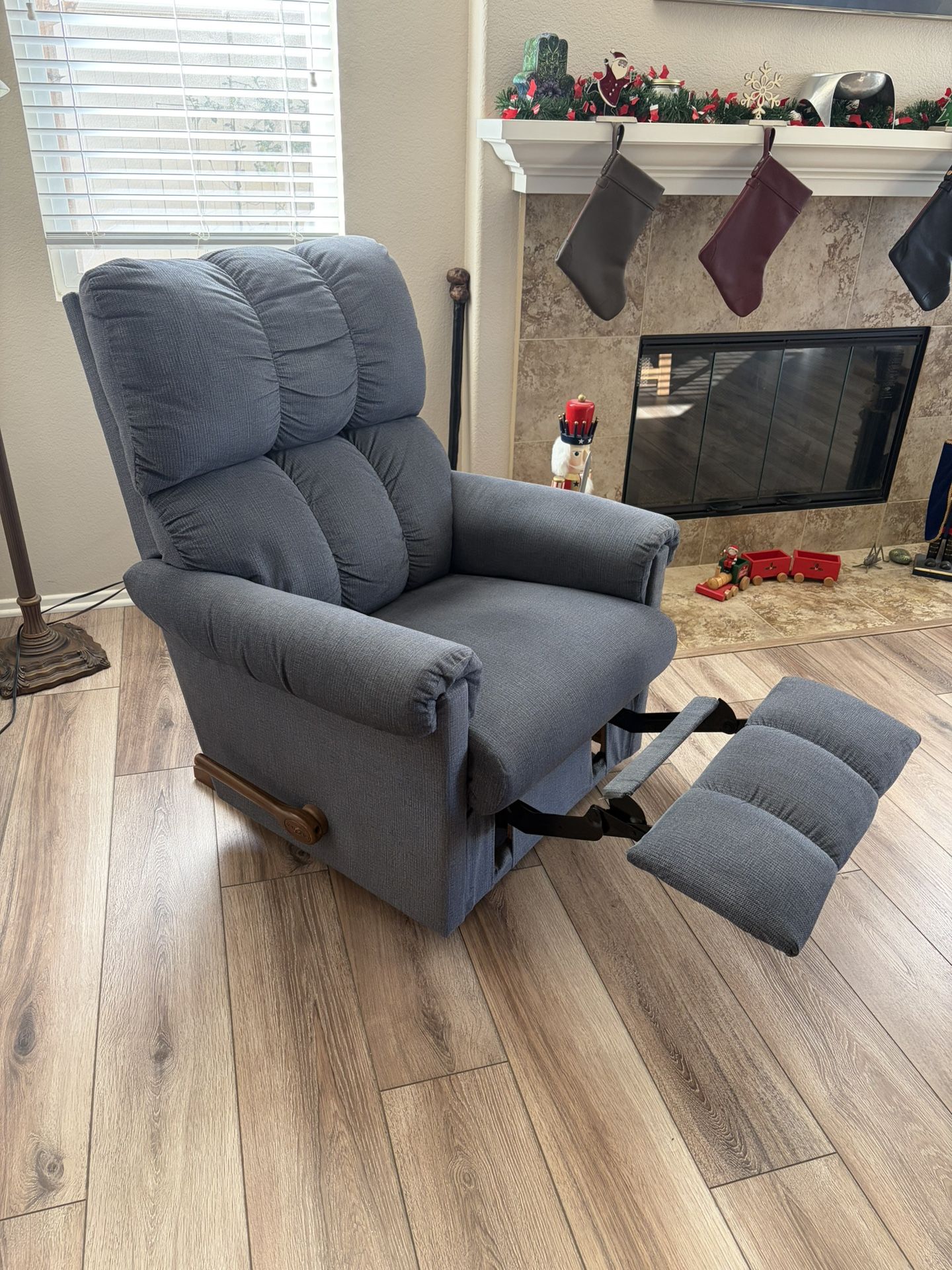 La-Z-Boy Vail Rocking Recliner Blueish Grey Chair