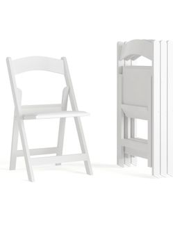 White Resin Folding Chairs Set of 4