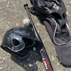 Youth Bat Helmet An Bag And Ball