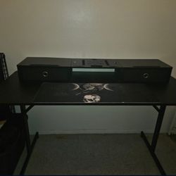 Desk With Desktop Stand And Desk Mat