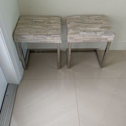 Two Leather Accessory Sitting Stools 