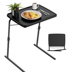 Max TV Tray Table, Allpop Adjustable Large TV Tray for Eating, Folding Dinner Laptop Table on Couch & Bed with 6 Heights & 3 Tilt Angles, Black Amazon
