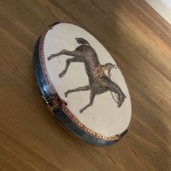Vintage Equestrian Porcelain With Lid