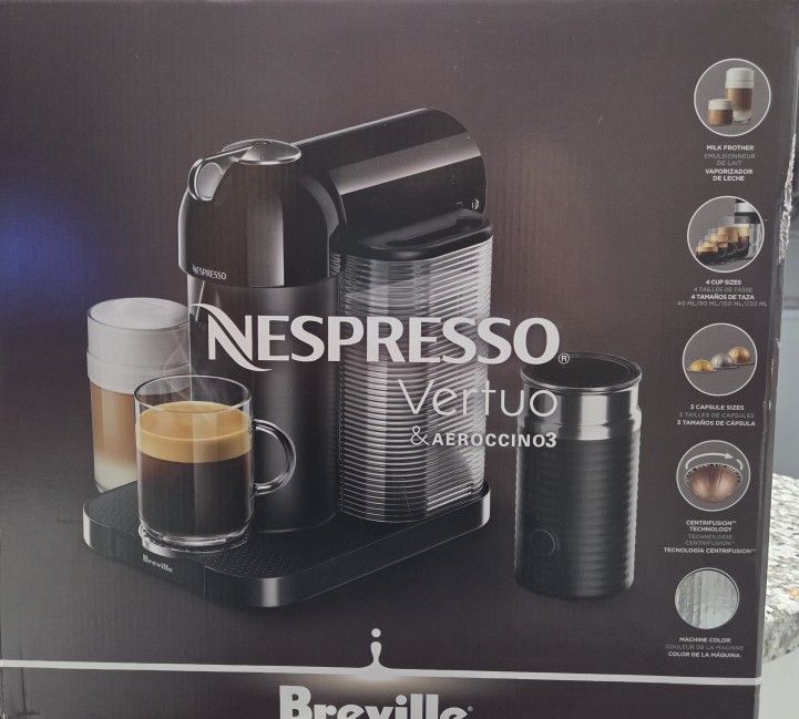 Nespresso Vertuo Coffee and Espresso Maker by Breville, Chrome