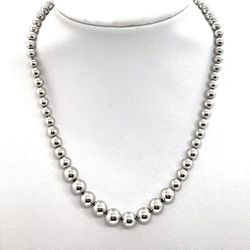 Sterling Ball Bead Necklace 