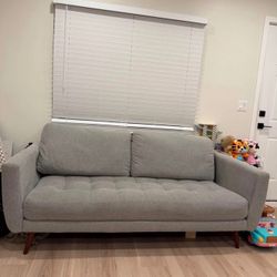 Gray 2 Piece Sofa Couch 