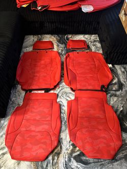 WeatherWard Toyota Tundra Crewmax/Double Cab Red Camo Full Set Seatyy Covers 2022-2026