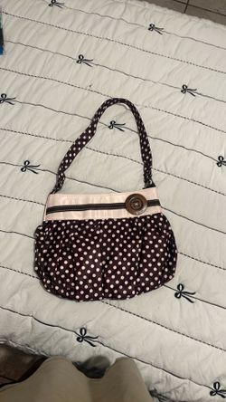 vintage poka dot button bag