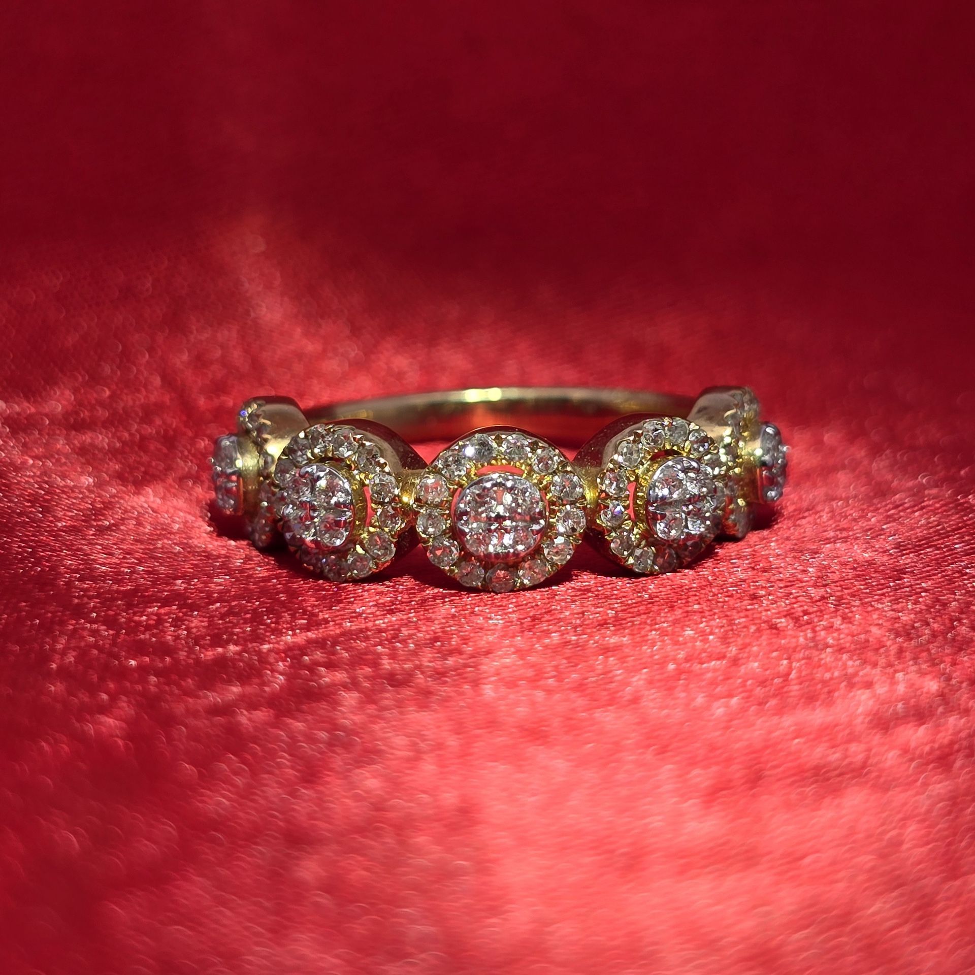 10k Yellow Gold Diamond Round Cut Ring 0.59 ctw