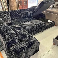 Sectional sofa bed corduroy with storage