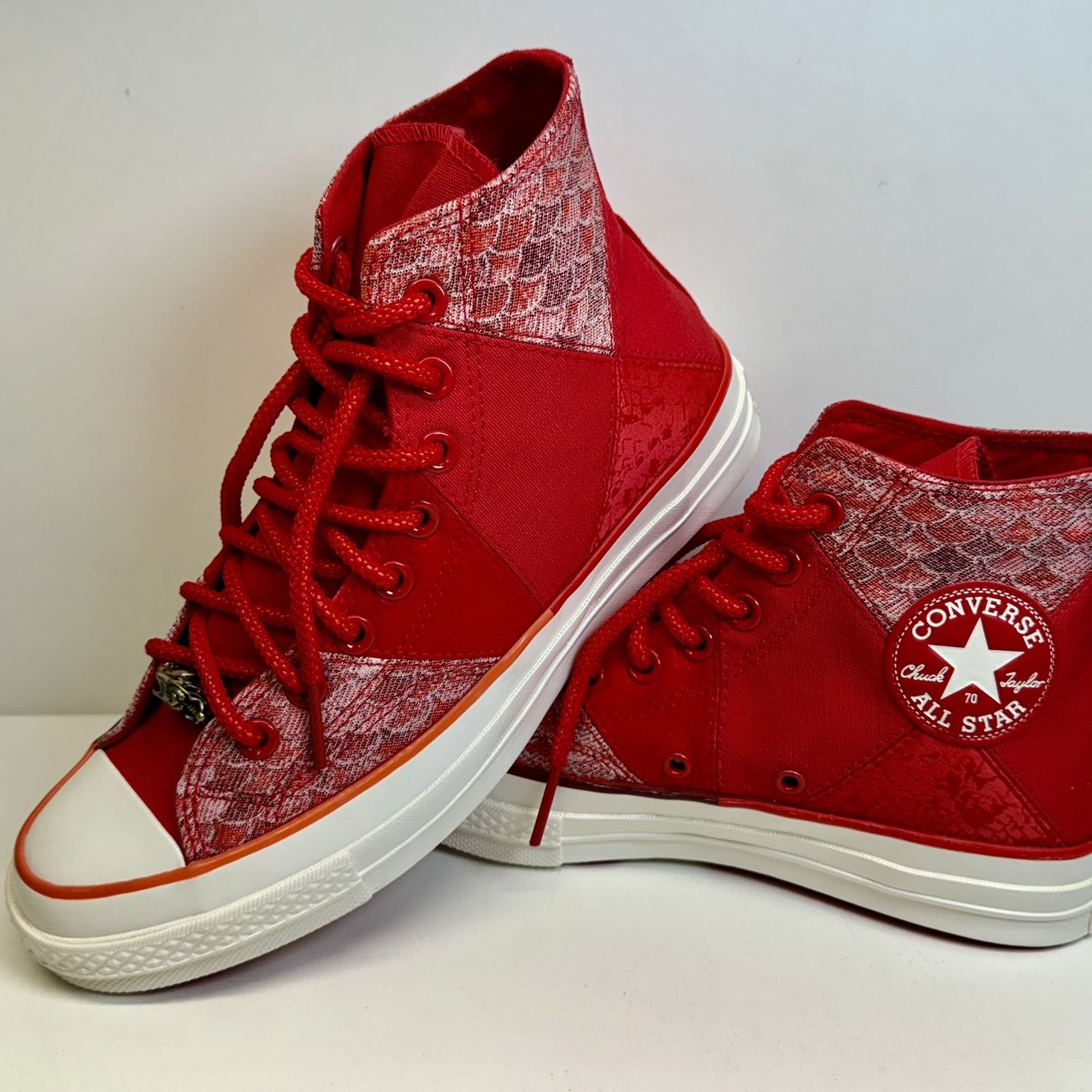 Converse All Star High II Lunarlon in red Converse Chuck Taylor All Star Lift Double Stack High main image 3